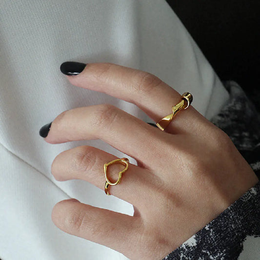 Silver Spiral Heart Ring